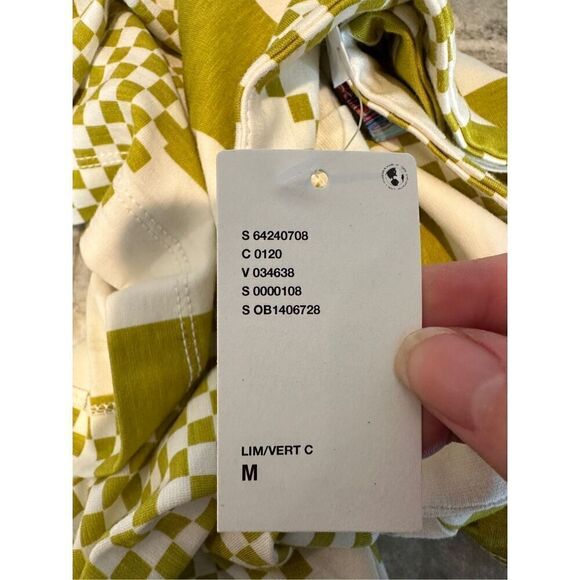 NWT Urban Outfitters Green and White Checkered Pleated Skater Mini Skirt Size Me - Picture 6 of 7